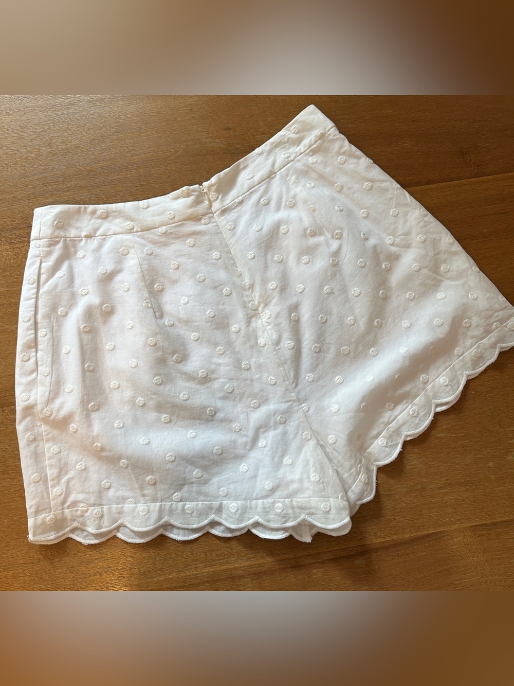 Tularosa Cara White Shorts Polka Dot Scallop Size Large